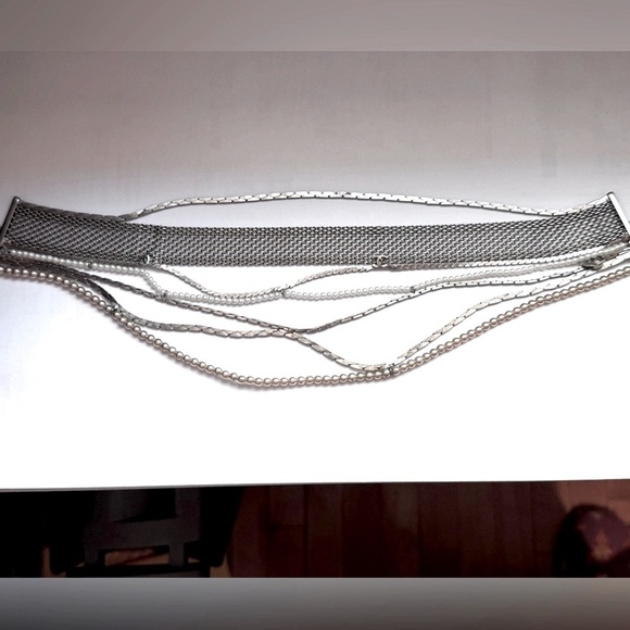 ✨Rare Stunning 1920’s Style Vintage Art Deco CHANEL Silver Choker Necklace 💥 - Picture 8 of 17